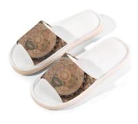 Mexpekil Pantuflas de lino para mujeres y hombres, antideslizantes, para casa, puntera abierta, para verano, para interiores y exteriores, Vintage Map of the World, 41/42 EU