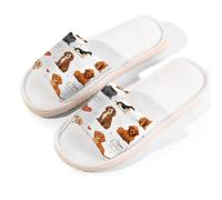 Mexpekil Pantuflas de lino para mujeres y hombres, antideslizantes, para casa, puntera abierta, para verano, para interiores y exteriores, Animales cachorro perro divertido, 42.5/43 EU