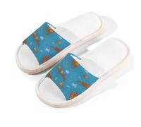Mexpekil Pantuflas de nutria de animales marinos para mujeres y hombres, lindas nutrias con puntera abierta, zapatos de lino de verano, multicolor, 6/6.5 UK Wide