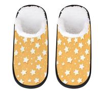 Mexpekil Pantuflas esponjosas para mujeres y hombres, Estrellas blancas lindas, 8/11 UK Wide