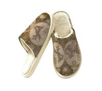 Mexpekil Pantuflas esponjosas para mujeres y hombres, Gold Map of the World