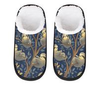 Mexpekil Pantuflas esponjosas para mujeres y hombres, Perezoso en una rama de árbol, 4/7 UK Wide