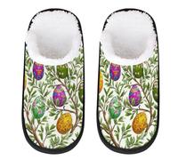 Mexpekil Pantuflas esponjosas para mujeres y hombres, Rama de árbol de huevos de Pascua, 8/11 UK Wide
