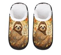 Mexpekil Pantuflas esponjosas para mujeres y hombres, Rama de árbol de perezoso, 8/11 UK Wide