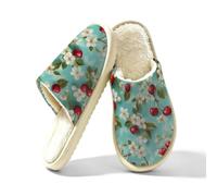Mexpekil Pantuflas esponjosas para mujeres y hombres, Rama de flor de