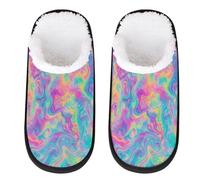Mexpekil Pantuflas esponjosas para mujeres y hombres, Tinte anudado con remolino, 8/11 UK Wide