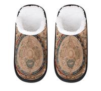 Mexpekil Pantuflas esponjosas para mujeres y hombres, Vintage Map of the World, 8/11 UK Wide