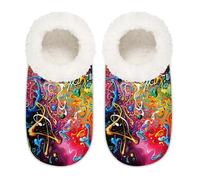 Mexpekil Pantuflas negras abstractas para casa de matemáticas para mujeres y hombres, calcetines de espuma viscoelástica matemática, multicolor, 37.5/38.5 EU