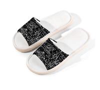 Mexpekil Pantuflas negras de fórmula matemática para mujeres y hombres, zapatos de casa de punta abierta, zapatillas de lino de verano, multicolor, 37/38 EU ancho