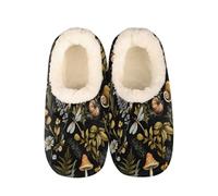Mexpekil Pantuflas para mujer y hombre con cuello esponjoso, pantuflas cálidas de invierno, antideslizantes, para interiores, zapatos de casa, regalos para mamá y papá (varias tallas 4-11), Planta de