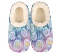 Mexpekil Pantuflas para mujer y hombre con cuello esponjoso, pantuflas cálidas de invierno, antideslizantes, para interiores, zapatos de casa, regalos para mamá y papá (varias tallas 4-11), Patrón de