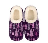 Mexpekil Pantuflas para mujer y hombre con cuello esponjoso, pantuflas cálidas de invierno, antideslizantes, para interiores, zapatos de casa, regalos para mamá y papá (varias tallas 4-11), Patrón