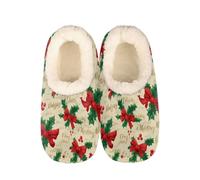 Mexpekil Pantuflas para mujer y hombre con cuello esponjoso, pantuflas cálidas de invierno, antideslizantes, para interiores, zapatos de casa, regalos para mamá y papá (varias tallas 4-11), Hojas de