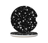Mexpekil Paquete de 2 posavasos de coche para portavasos con base de corcho antideslizante Galaxy Star, posavasos de cerámica absorbentes para bebidas, accesorios universales para automóvil para