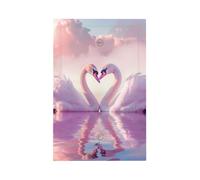 Mexpekil Pink Swans Love - Cubierta para interruptor de luz, 1 banda, cubierta de toma de corriente en blanco, placa decorativa de pared para oficina en casa