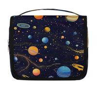 Mexpekil Planets Space Universe - Neceser para mujeres, hombres y mujeres, impermeable, para colgar, con gancho, organizador de cosméticos