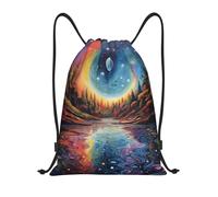 Mexpekil Rainbow Magic Starry Sky - Bolsa de polietileno con cordón, impermeable, bolsa de natación, pequeña bolsa de cuerda para gimnasio, Rainbow Magic Starry Sky, S, Minimalista