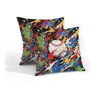 Mexpekil Rainbow Splash - Juego de 2 fundas de cojín de béisbol de 40 x 40 cm, impermeables, para exteriores, para patio y jardín