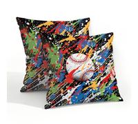 Mexpekil Rainbow Splash - Juego de 2 fundas de cojín de béisbol de 50 x 50 cm, impermeables, para exteriores, 20 x 20 pulgadas, para patio y jardín