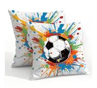 Mexpekil Rainbow Splash - Juego de 2 fundas de cojín impermeables para exteriores, 55 x 55 cm, para patio, jardín