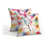 Mexpekil Rainbow Splash - Juego de 2 fundas de cojín para raqueta de tenis de 40 x 40 cm, impermeables, para exteriores, para patio y jardín