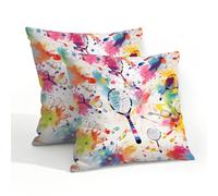Mexpekil Rainbow Splash - Juego de 2 fundas de cojín para raqueta de tenis de 50 x 50 cm, impermeables, para exteriores, para patio y jardín