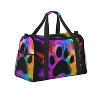 Mexpekil Rainbow Splash Paw - Bolsa de mano para equipaje de mano, impermeable, para deportes, gimnasio, baile, bolsa grande para fin de semana, bolsa de viaje plegable para mujeres y hombres, Rainbow