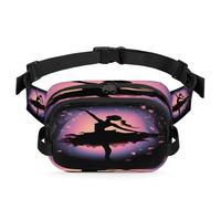 Mexpekil Riñonera de ballet Beauty in The Forest con cremallera bidireccional, repelente al agua, riñonera cruzada con correa ajustable, Black