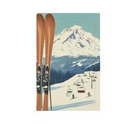 Mexpekil Skis - Cubierta para interruptor de luz de nieve, 1 banda, cubierta de salida en blanco, placa decorativa de pared para oficina en casa