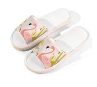Mexpekil Sliders - Pantuflas de verano para mujer, con puntera abierta, para interiores y exteriores (flamenco de selva), Jungle Flamingo, 37.5/38.5 EU