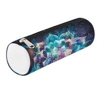 Mexpekil Space Galaxy Mandala - Estuche para lápices con diseño floral, para niños y niñas, estuche cilíndrico redondo para organizar suministros escolares