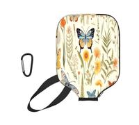 Mexpekil Spring Plant Butterfly Floral Pickleball - Funda protectora universal de 29.5 x 22.1 cm para paletas de pickleball, protección elástica de neopreno contra arañazos, regalo de tenis de pádel