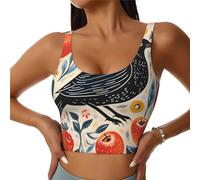 Mexpekil Sujetador deportivo para mujer con diseño de caballo blanco y negro con almohadillas extraíbles, transpirable, sin aros, espalda en U, gimnasio, entrenamiento, para fitness, correr, Arte de