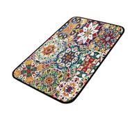 Mexpekil Tapete antideslizante con diseño de flores y mandalas, para interiores y exteriores, 100 x 50 cm, para cocina, puerta o baño