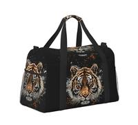 Mexpekil Tiger Head - Bolsa de viaje impermeable para deportes, gimnasio, baile, fin de semana, para la noche, plegable, para mujeres y hombres, Cabeza de tigre, Talla única