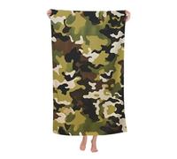 Mexpekil Toalla de baño de microfibra de 130 x 80 cm, toalla de playa clásica de camuflaje, toalla de natación ligera para adultos