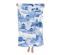 Mexpekil Toalla de baño de microfibra de 130 x 80 cm, toalla de playa clásica de montaña, toalla de natación ligera para adultos