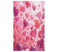 Mexpekil Toalla de cocina decorativa, diseño de corazones rosados, paño de cocina absorbente para el hogar, cafetería, regalos de inauguración de la casa, 45 x 72 cm