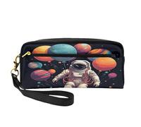 Mexpekil Universe Space Astronauts Planet - Estuche para lápices de viaje, bolsa de maquillaje para bolígrafos, bolsa de piel para cosméticos, brochas de maquillaje, caja de papelería para niños