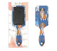 Mexpekil Virous - Cepillo de pelo para desenredar con estampado de huellas de perro, cepillo de pelo húmedo y seco, peine con cojín de aire para mascotas, niñas, mujeres y hombres