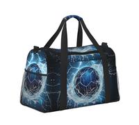 Mexpekil Water Lightning - Bolsa de lona para equipaje de mano, impermeable, para deportes, gimnasio, baile, fin de semana, para noche, plegable, para mujeres y hombres, Balón de fútbol Water