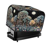 Mexpekil Wildflowers Forest In The Moonlight - Cubierta para tostadora de 2 rebanadas, cubierta pequeña para máquina de pan de cocina, accesorios a prueba de polvo