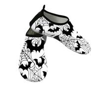 Mexpekil Zapatos acuáticos con patrón de murciélagos de telaraña de Halloween para mujeres y hombres, de secado rápido, antideslizantes, zapatos acuáticos, Patrón de murciélagos de telaraña de