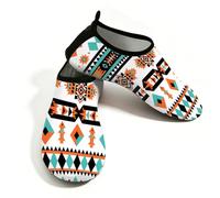 Mexpekil Zapatos acuáticos étnicos geométricos con estampado azteca para mujeres y hombres, de secado rápido, antideslizantes, zapatos acuáticos, Estampado étnico geométrico azteca, 38.5/39.5 EU