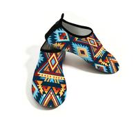 Mexpekil Zapatos de agua con estampado azteca étnico para mujeres y hombres, de secado rápido, antideslizantes, zapatos acuáticos, Estampado étnico azteca, 41/42 EU