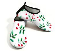 Mexpekil Zapatos de agua de playa para mujeres y hombres, antideslizantes, de secado rápido, transpirables, para piscina, surf, Rama de bayas rojas, 37/38 EU