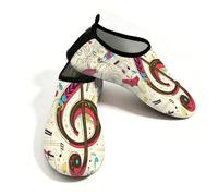 Mexpekil Zapatos de agua de playa para mujeres y hombres, antideslizantes, de secado rápido, transpirables, para piscina, surf, Palabra de notas musicales, 37/38 EU