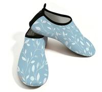 Mexpekil Zapatos de agua de playa para mujeres y hombres, antideslizantes, de secado rápido, transpirables, para piscina, surf, Rama de hojas azules, 37/38 EU