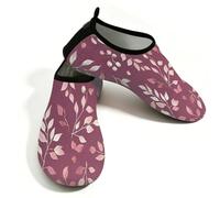 Mexpekil Zapatos de agua de playa para mujeres y hombres, antideslizantes, de secado rápido, transpirables, para piscina, surf, Rama de hojas de oro rosa, 37/38 EU