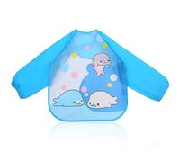 MEXRUMI 1 Pieza Baberos Con Mangas,Baberos Recien Nacido,Babero Manga Larga,Baberos Con Mangas Impermeables Bebe,Babetes Impermeável,Para Bebés 6-36 Meses Para Comer,Dibujar Y Jugar(Azul)